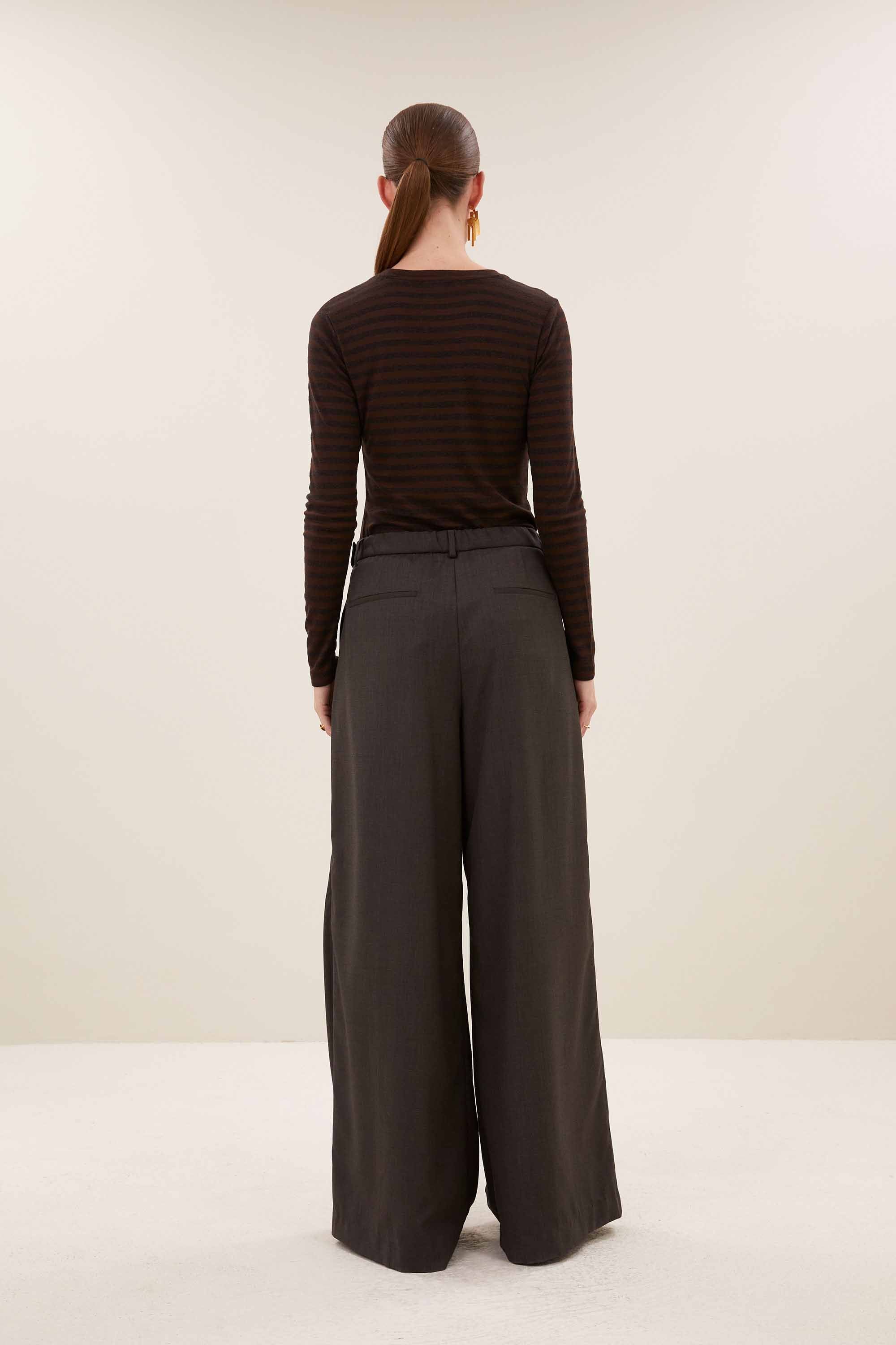 BY-BAR 26411102 BASIC LS MELANGE STRIPE TOP