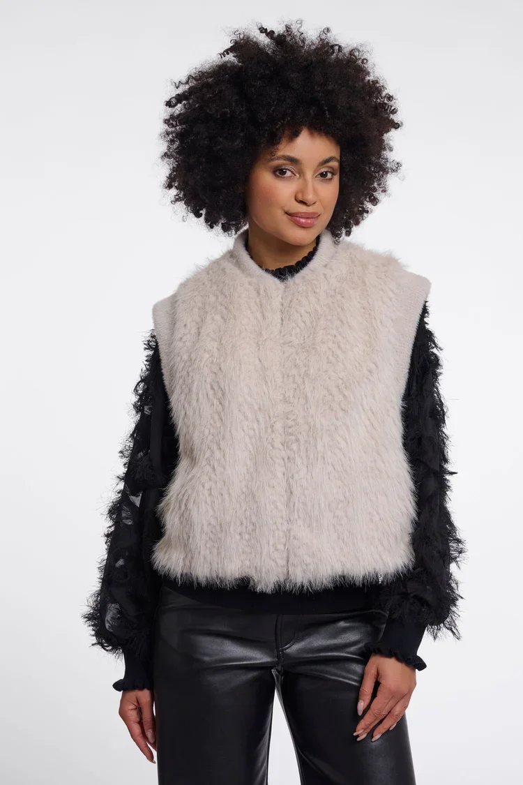 RINO & PELLE Alvita.7002612  Faux fur waistcoat-birch