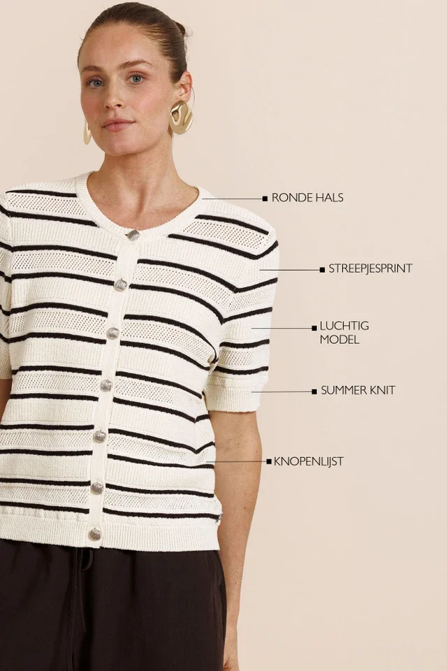STUDIO ANNELOES 13775 Yara stripe cardigan