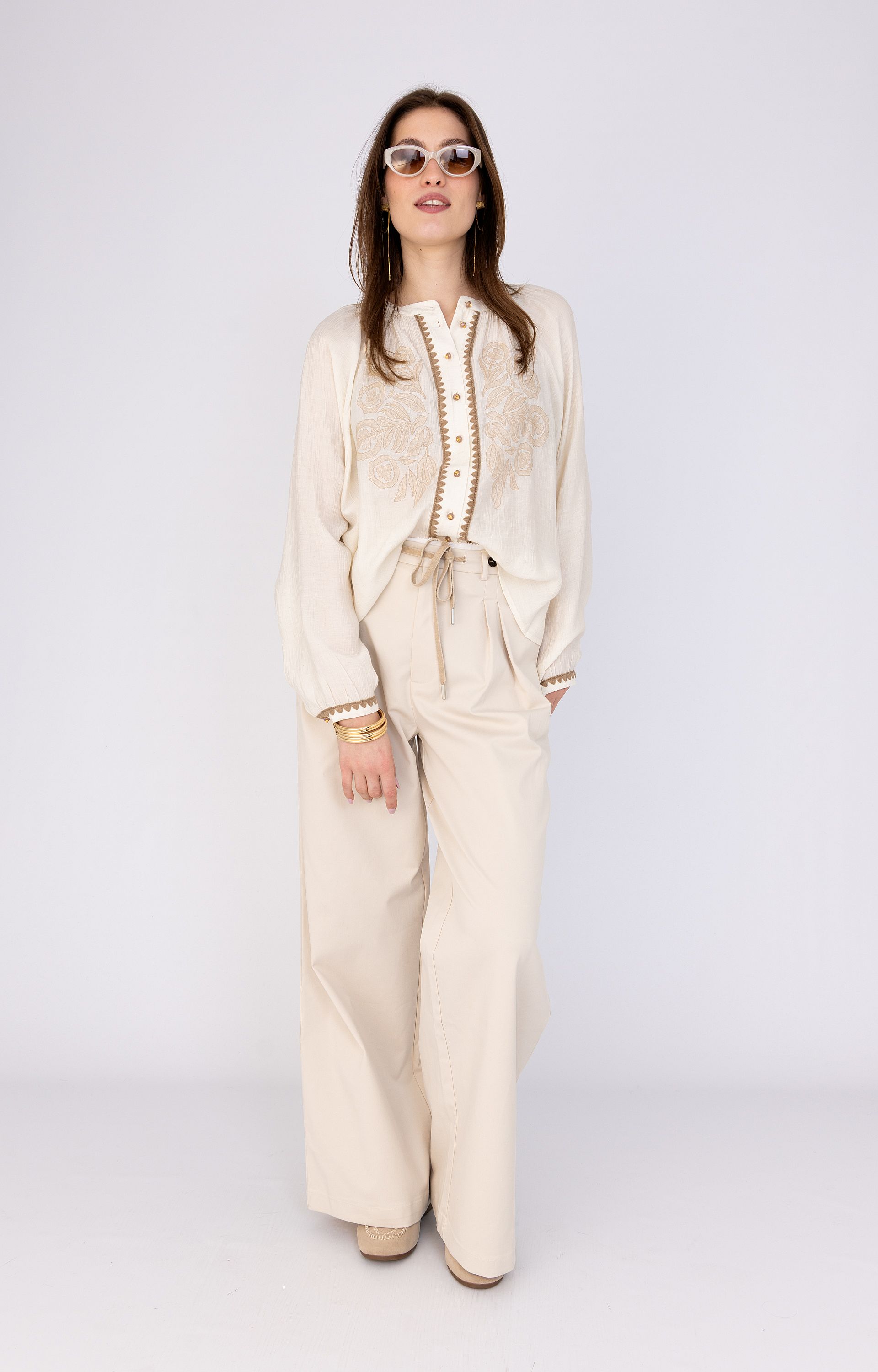 ANNA 80a02-03509 Broek met bandplooi
