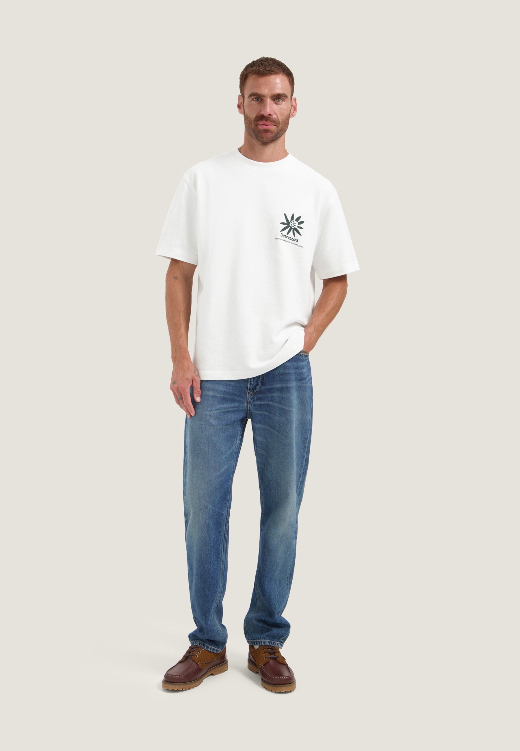 DESTREZZED 203554 LASSE ARTWORK TEE-White