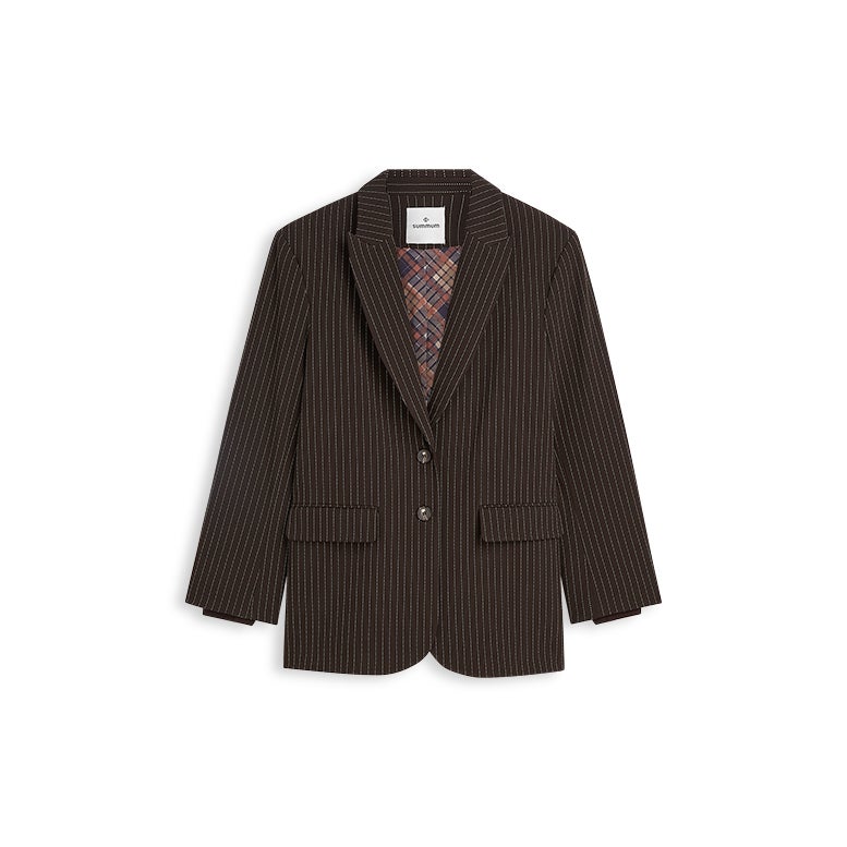 SUMMUM gestreepte boyfriend blazer1s1325-12495