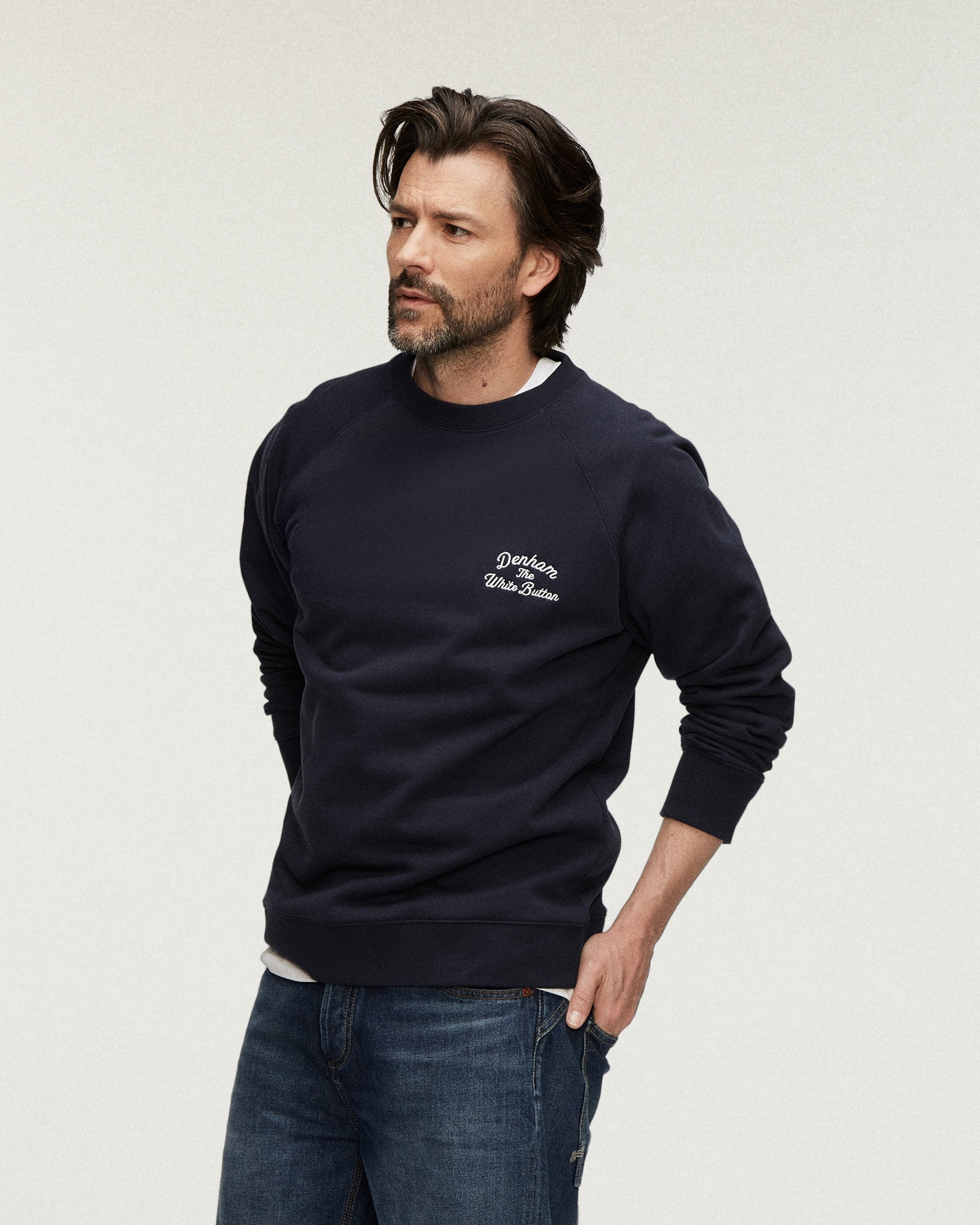 DENHAM 01-26-07-60-501 YAN LS SWEAT box fit sweater