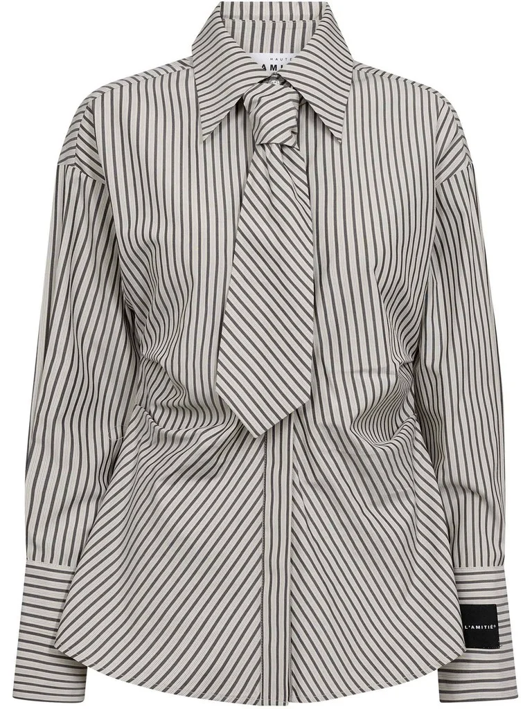 HAUTE L'AMITIE HL10817 Gemma TieStripe Shirt