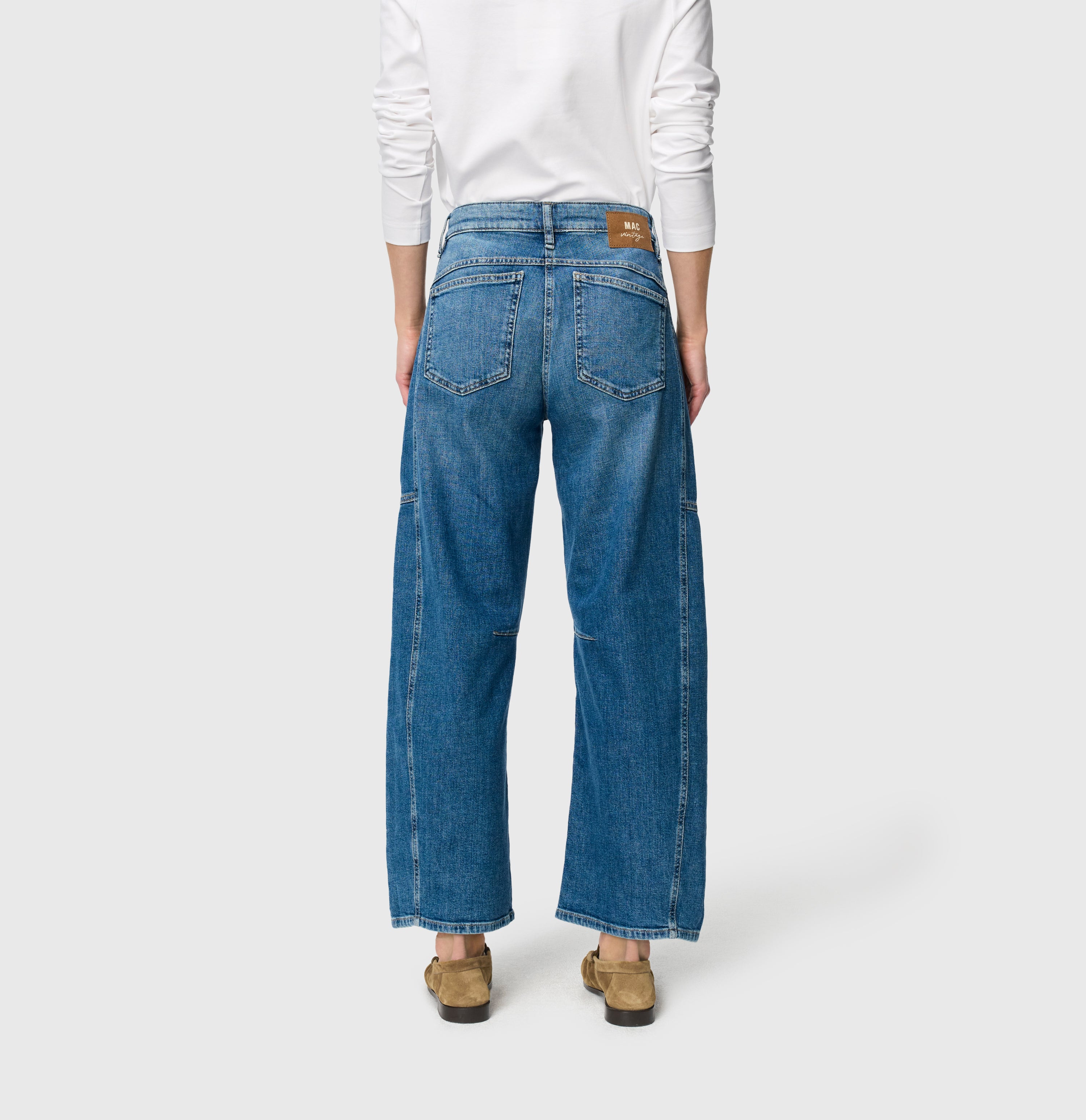 MAC 0333L 3126-90 OHIO Barrel Fit Jeans-MidBlueUsed