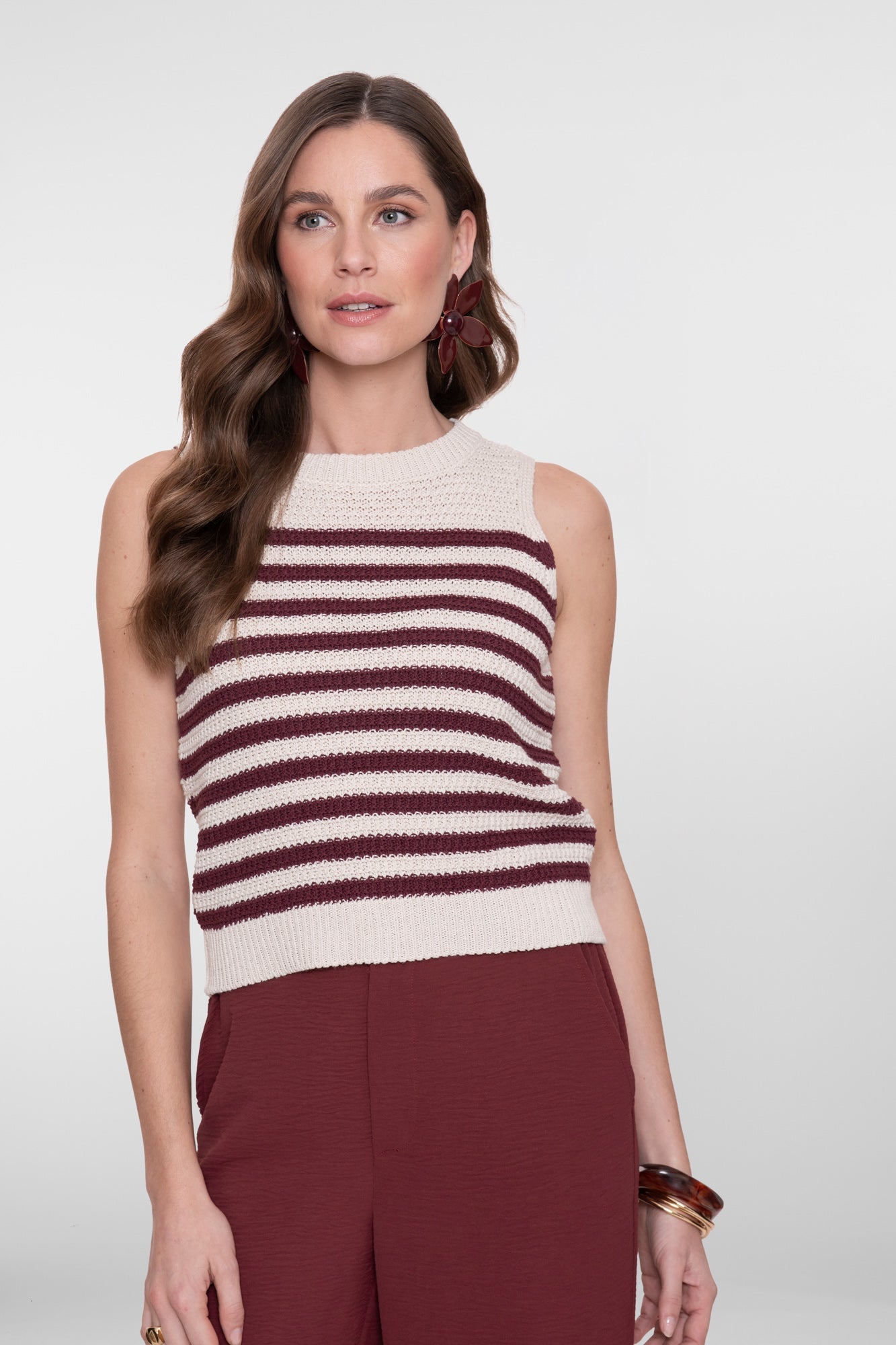 GEISHA gebreide ajourtop met strepen 64093-70