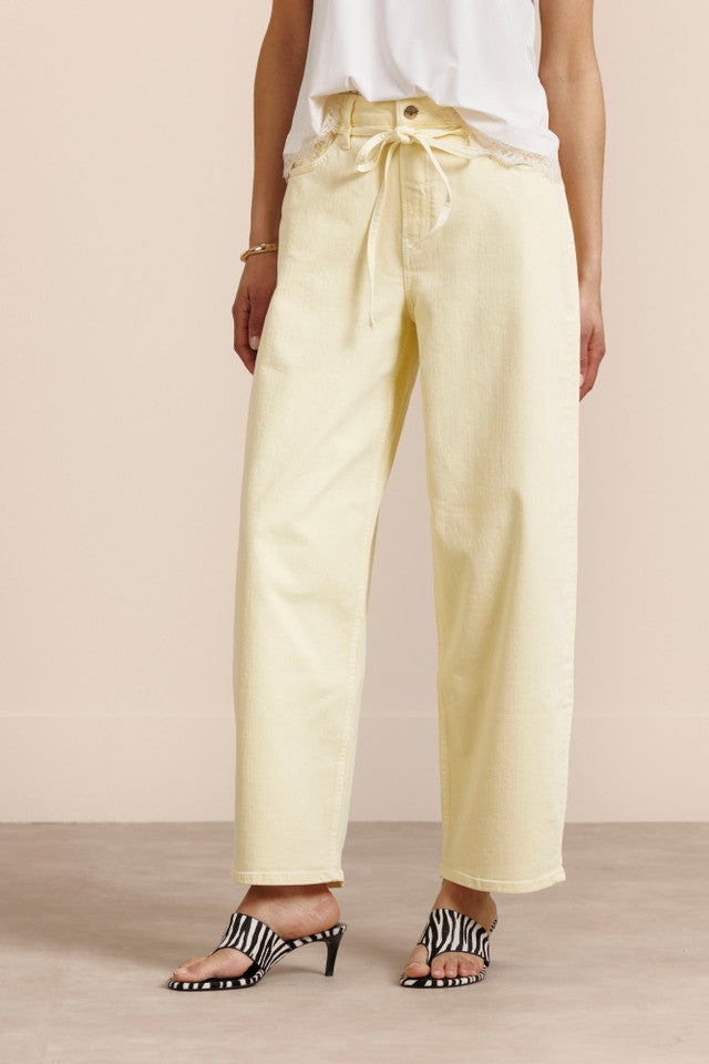 STUDIO ANNELOES 13922 Babet denim trousers-butter yellow