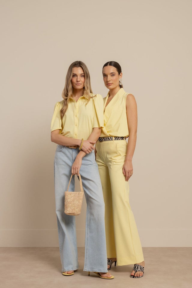 STUDIO ANNELOES 13873 Lexie bonded trousers-butter yellow