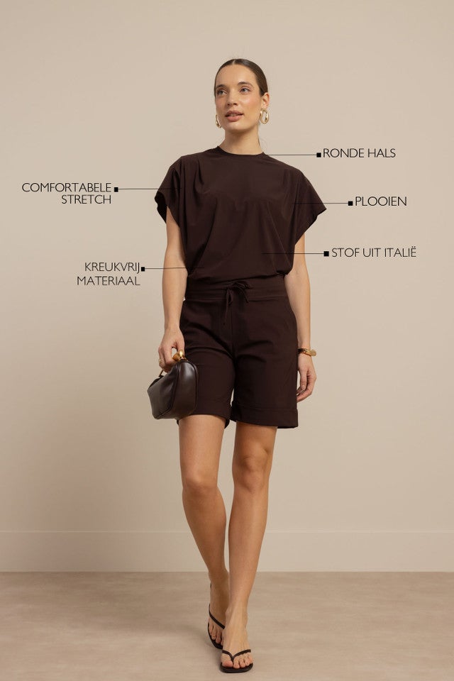 STUDIO ANNELOES 91541 Leona top - espresso