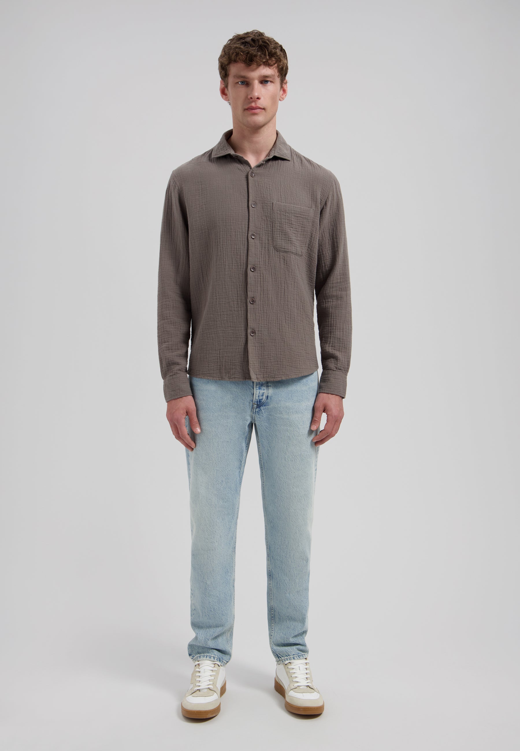 DSTREZZED 303816-SS26 Axton Shirt - Grey Brown