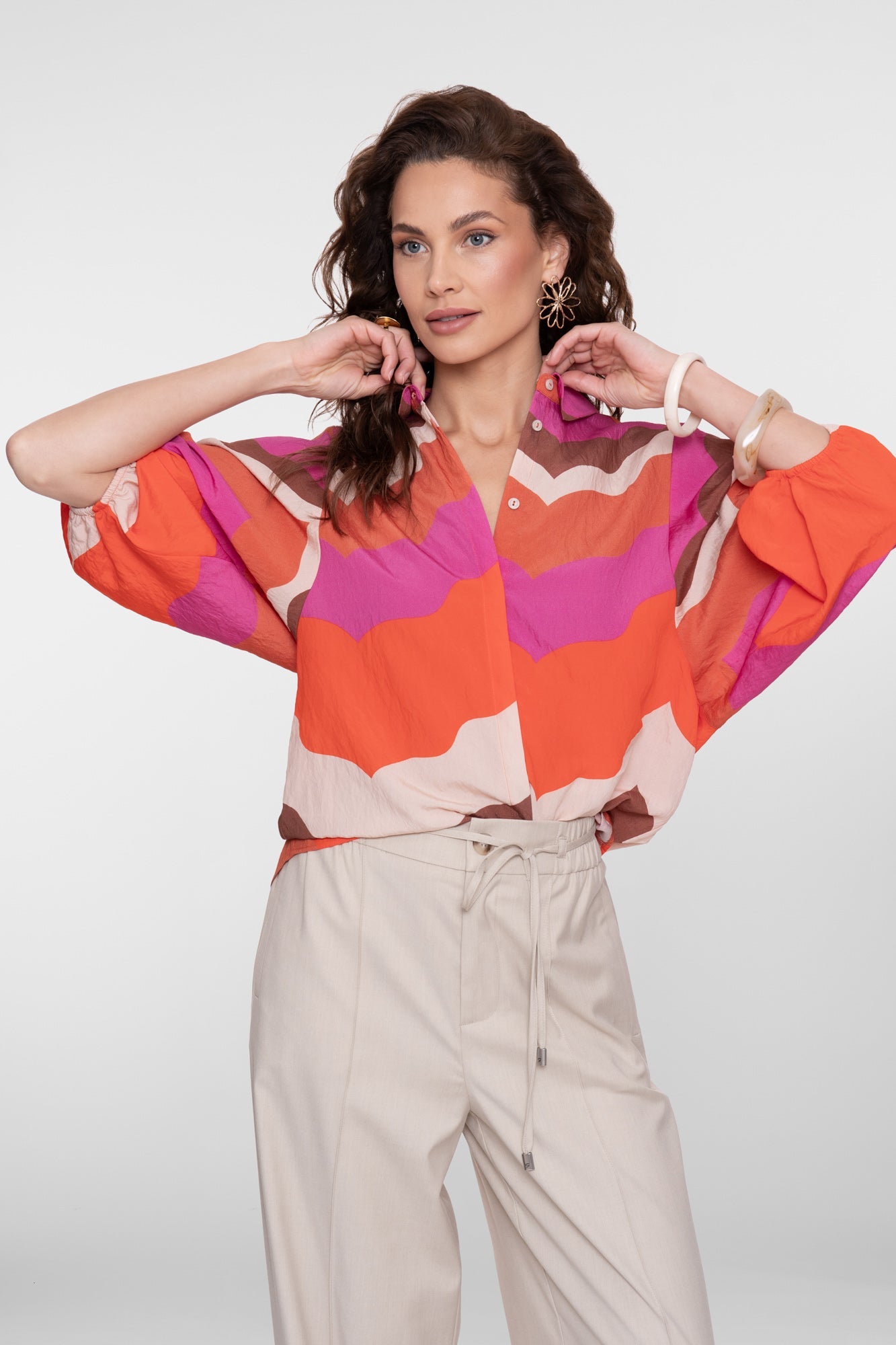 GEISHA Blouse met wave print 63216-20