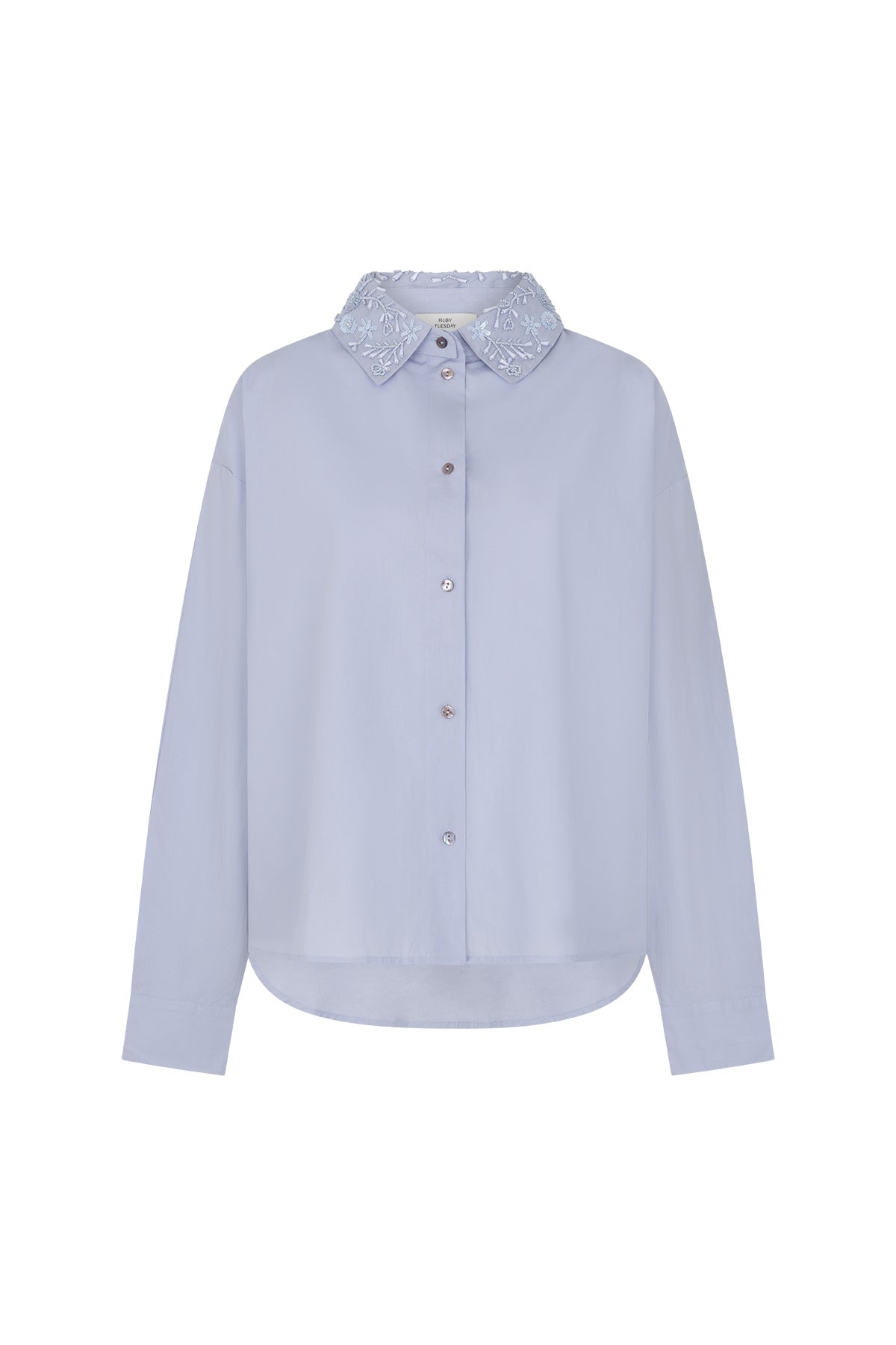 RUBY TUESDAY T608-1147 Kariss Poplin Shirt - Light Blue