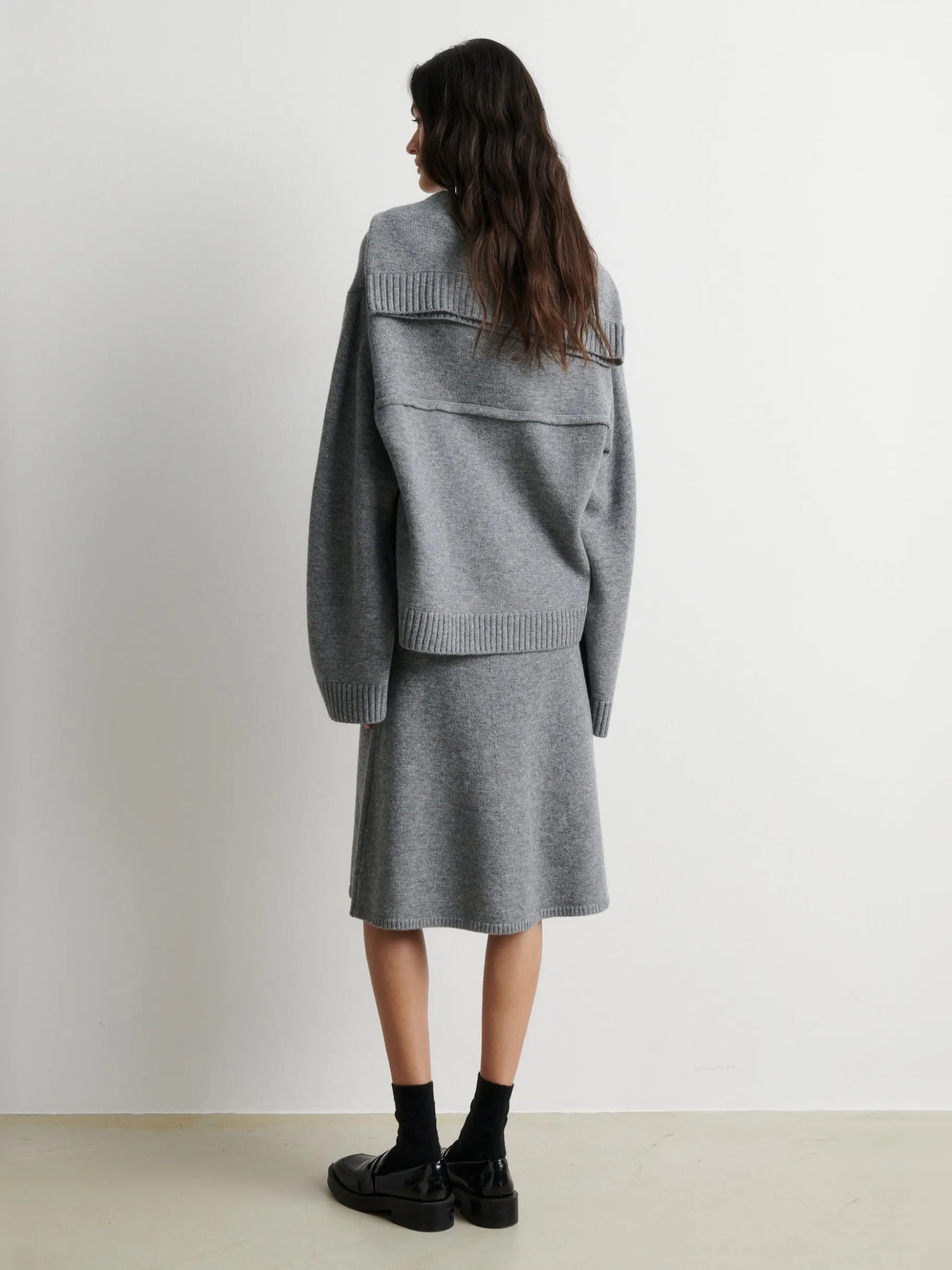 SECOND FEMALE 61184 Alpha Knit Collar Cardigan