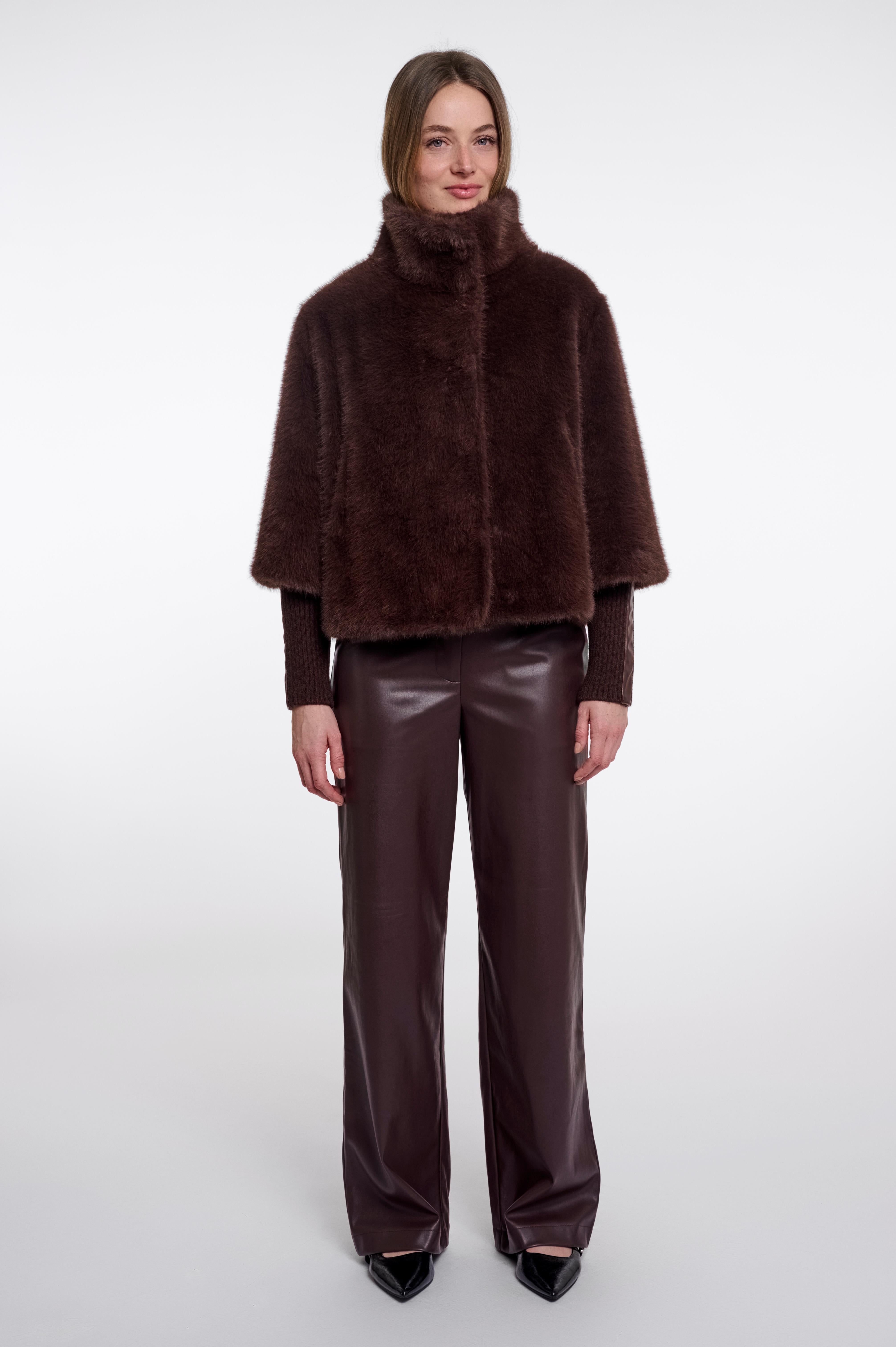 RINO & PELLE Nesrin.7002611  Jacket met rib Cuffs-coffee roast