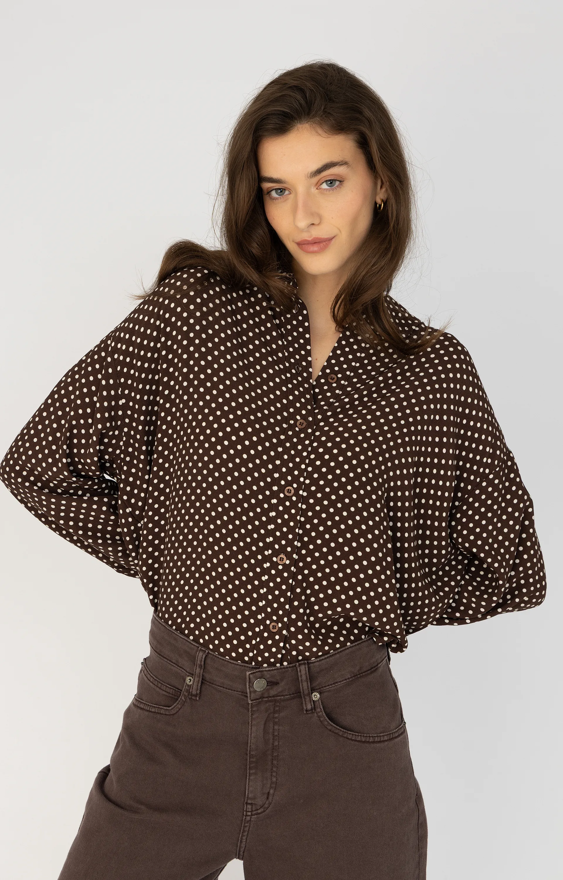 ANNA BLUE B41-05-Lilo blouse bruin