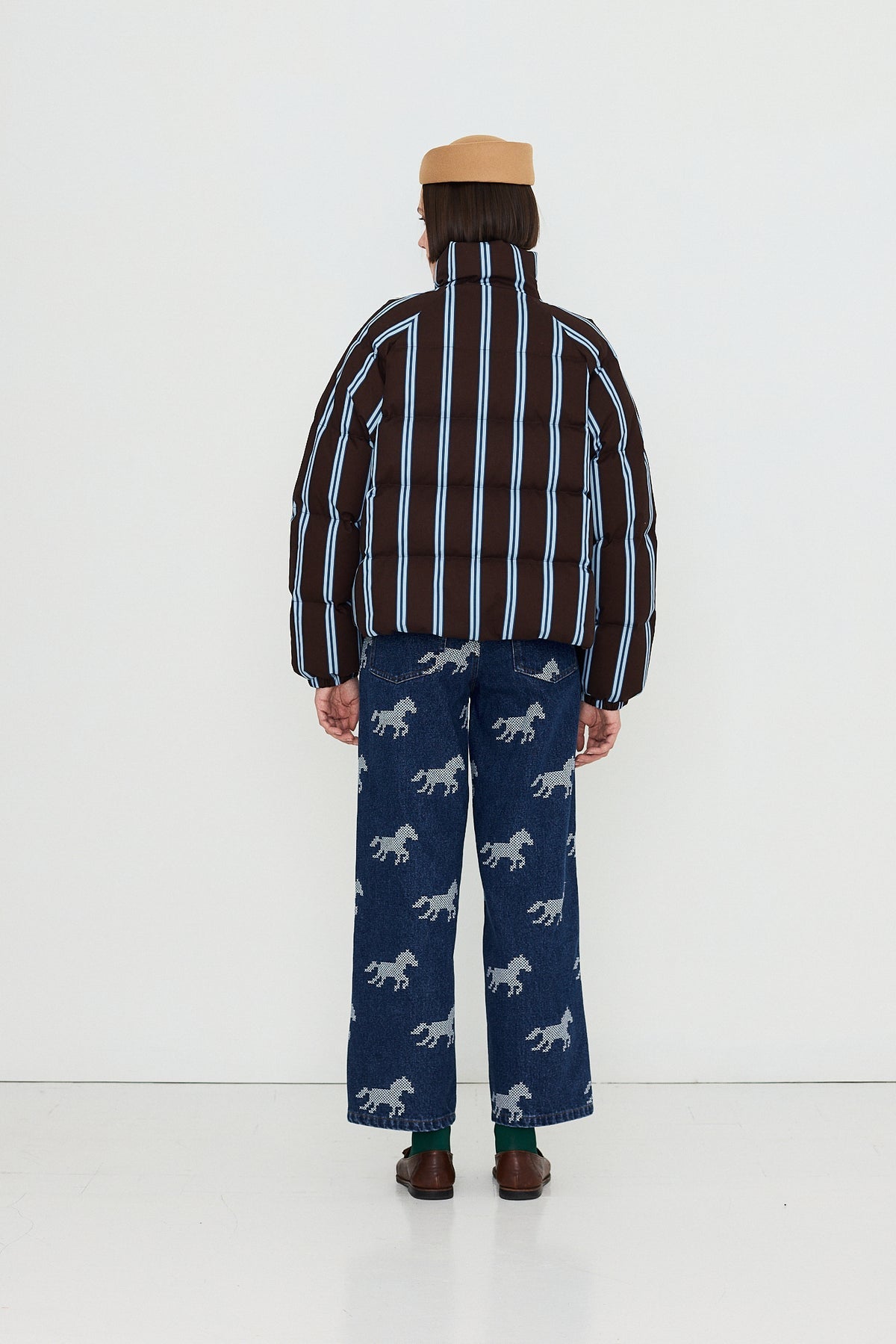 THE TINY BIG SISTER AW26-618 STRIPED SHORT JACKET