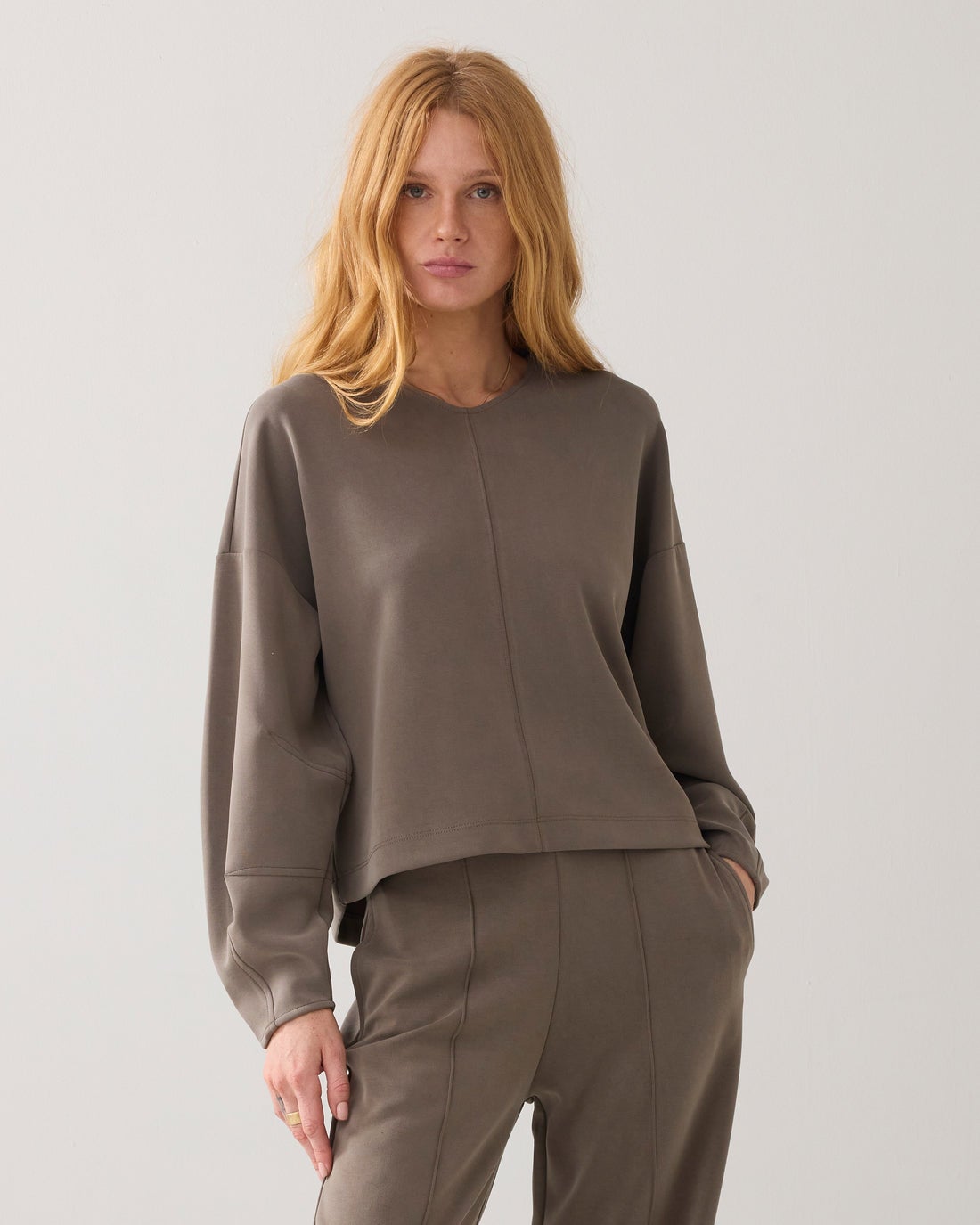 SUMMUM V-hals top washed 3s5200-30606