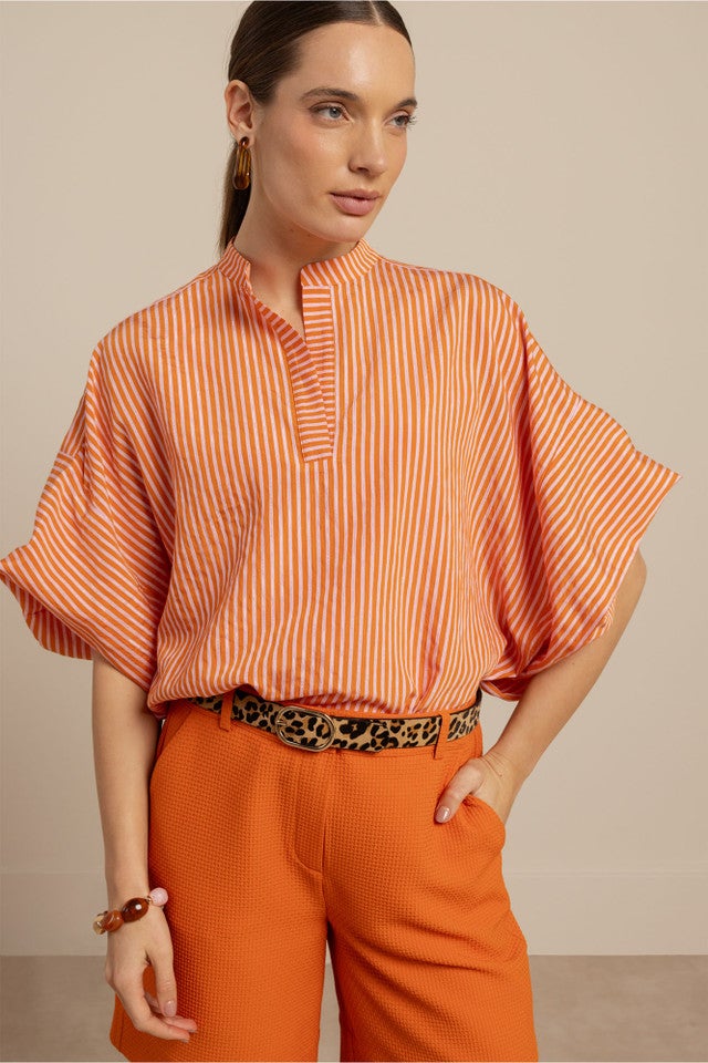 STUDIO ANNELOES 13908 Laureen stripe poplin Blouse