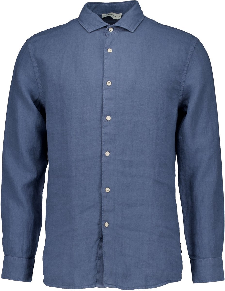 GOOD PEOPLE SOHO Linnen Garment Dye Shirt-MidBlue