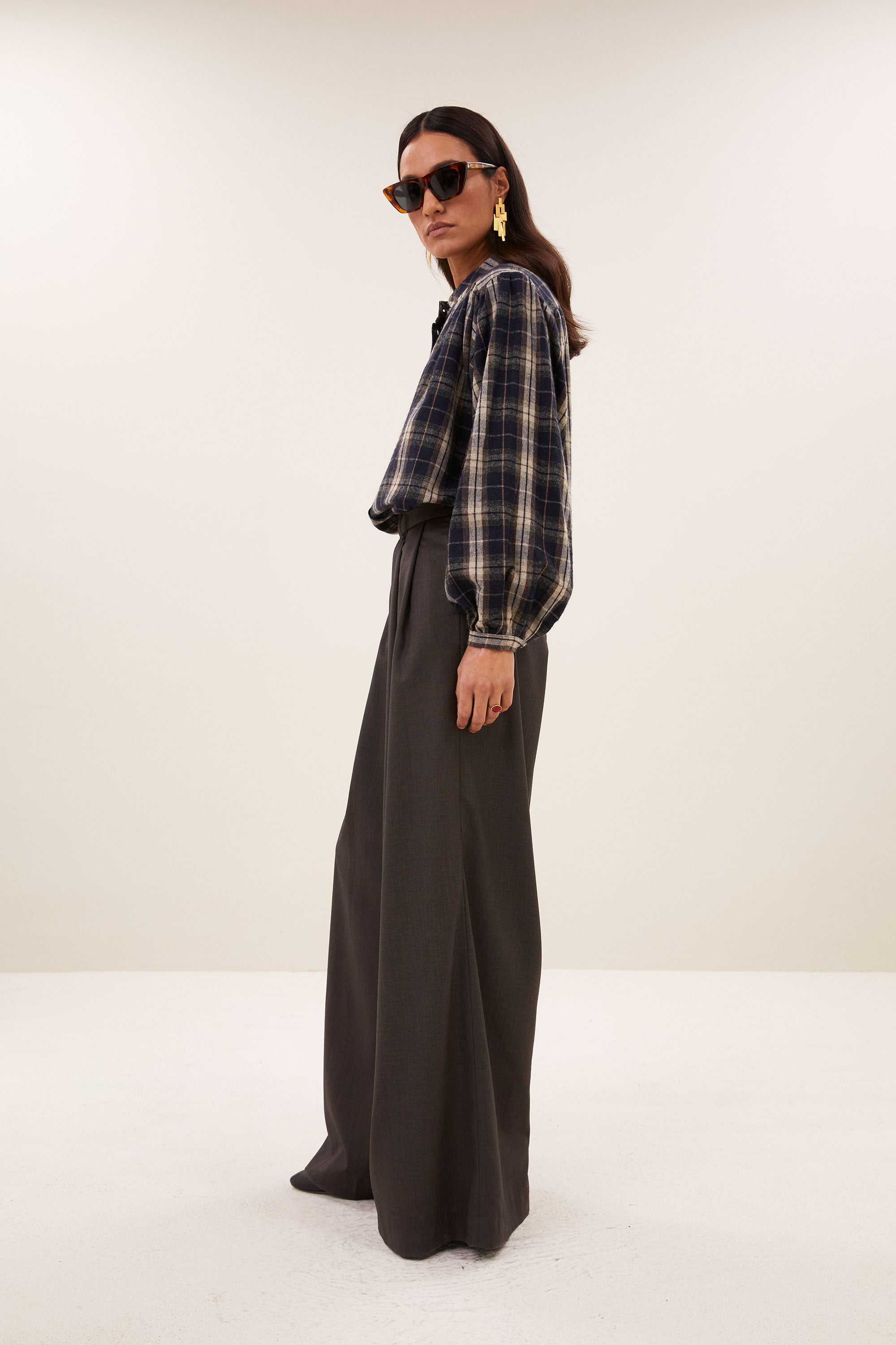 BY-BAR 26412064 jagger check blouse