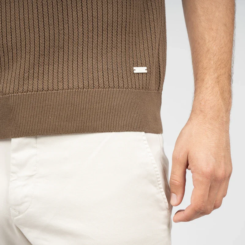 SEVEN DIALS SDL26106RI21 BENNET Buttonless Polo-Tabacco