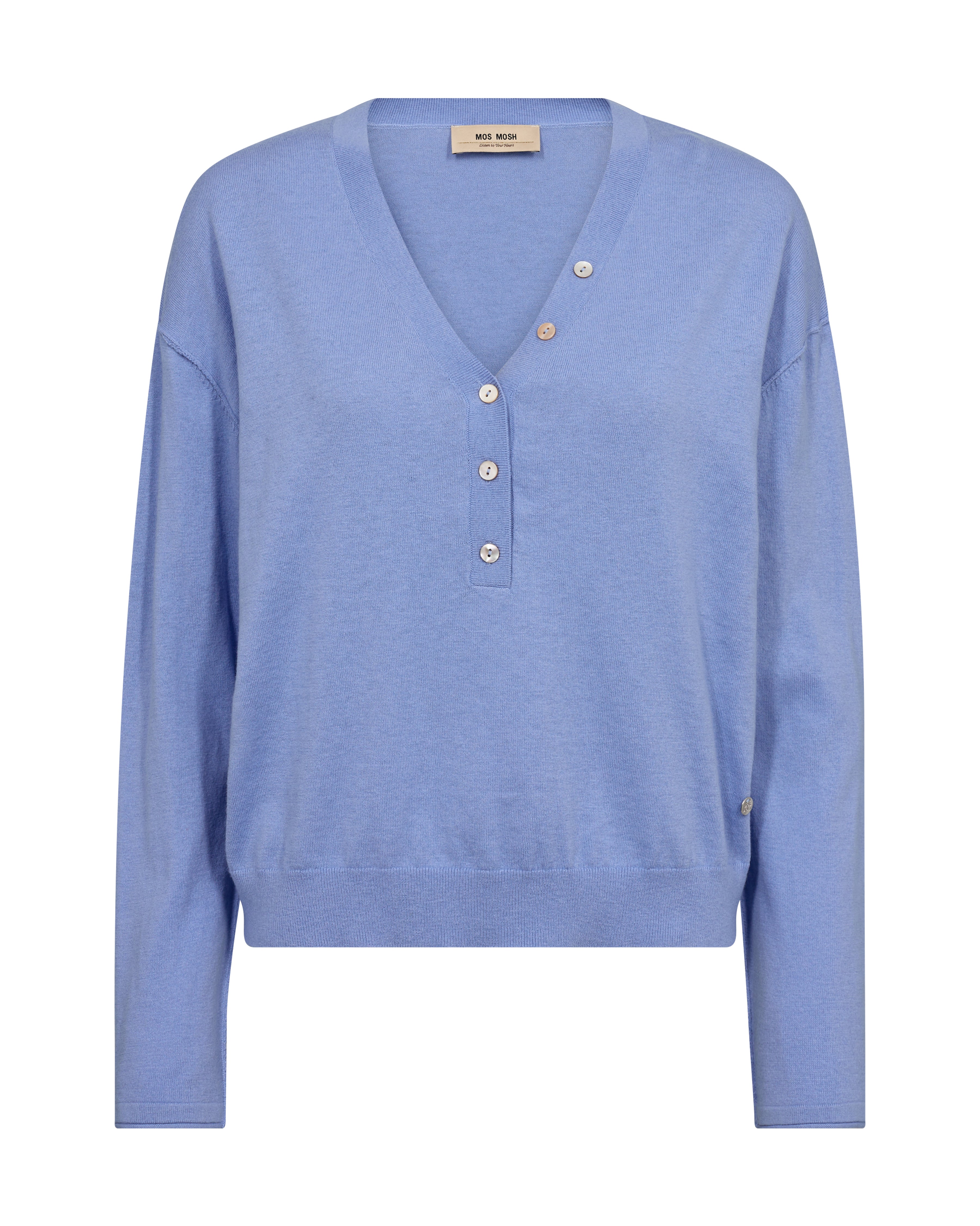 MOS MOSH 168660 MMChani Placket Knit-Hydrangea