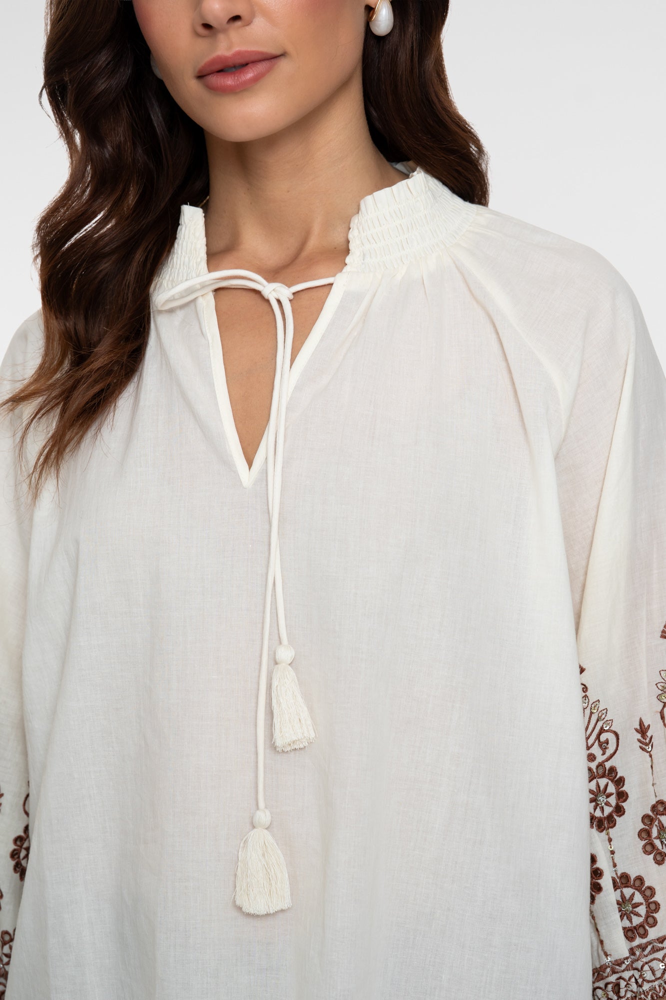 GEISHA 63434-26 Blouse embroidered sleeves