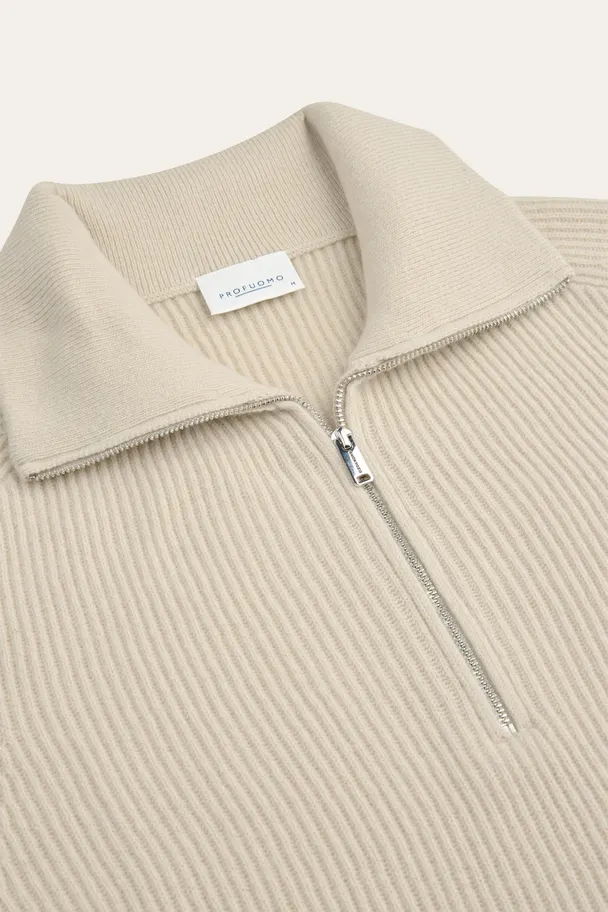 PROFUOMO PPXJ30058H Zand pullover half zip