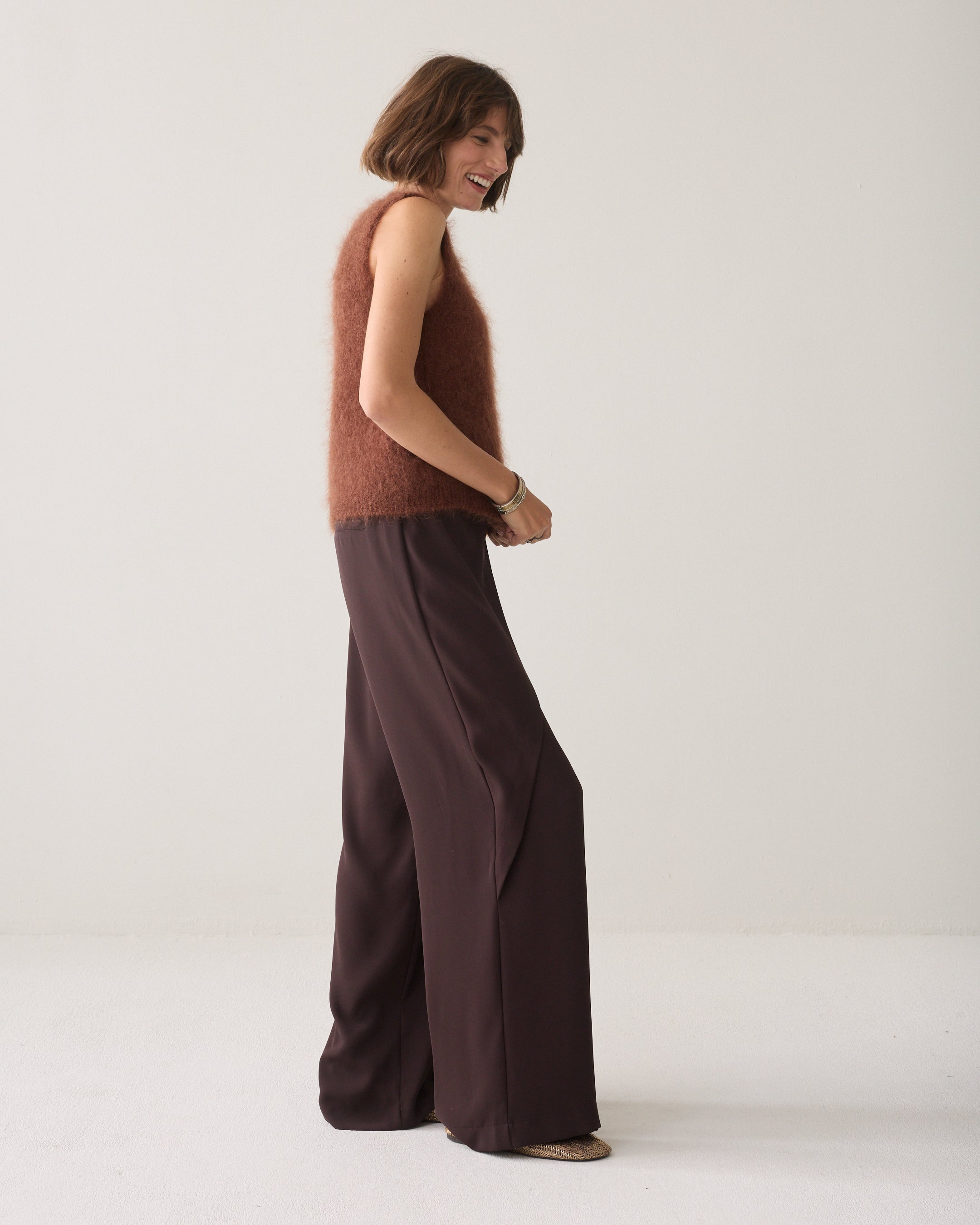 SUMMUM Wijde broek met overslag 4s2893-11851