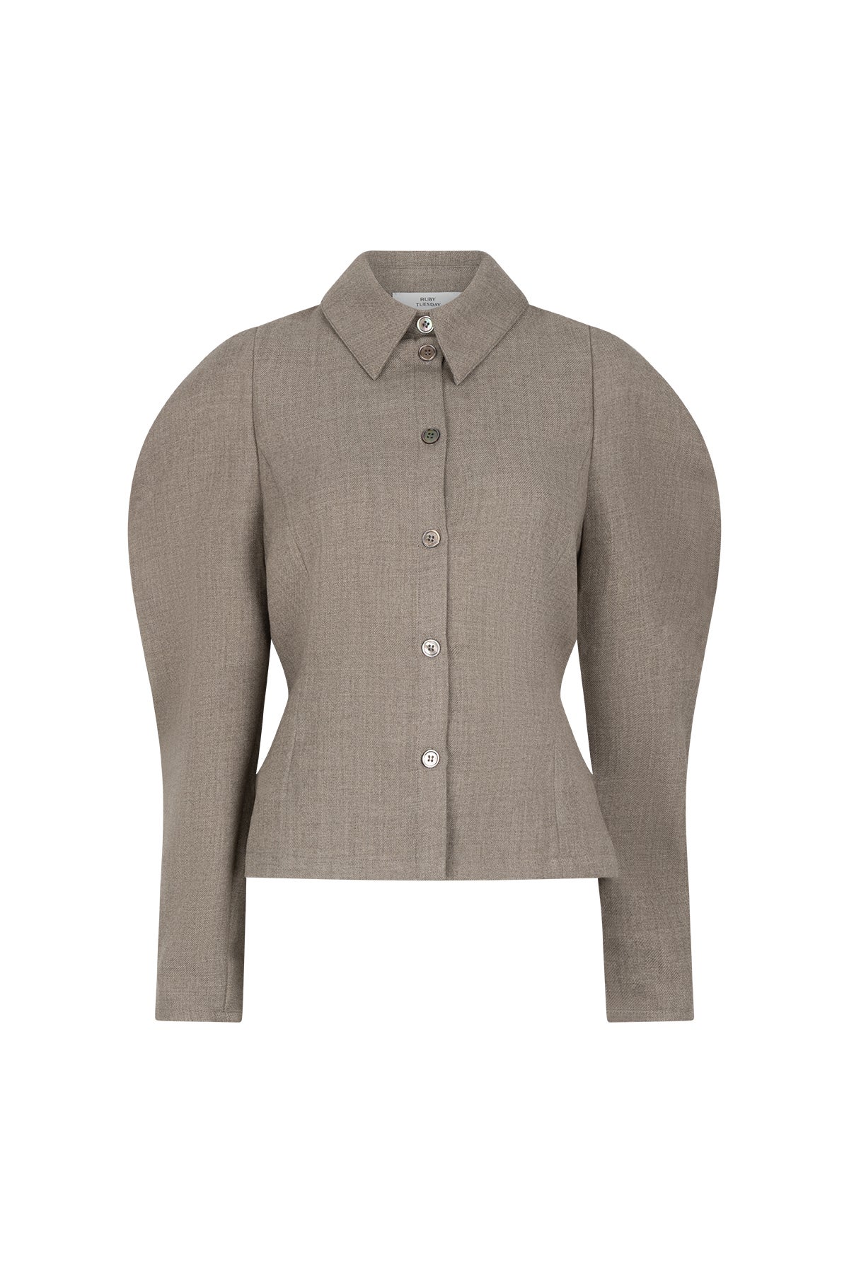 RUBY TUESDAY T607-1139 Ciriss Fitted balloon sleeve blouse - Slate grey