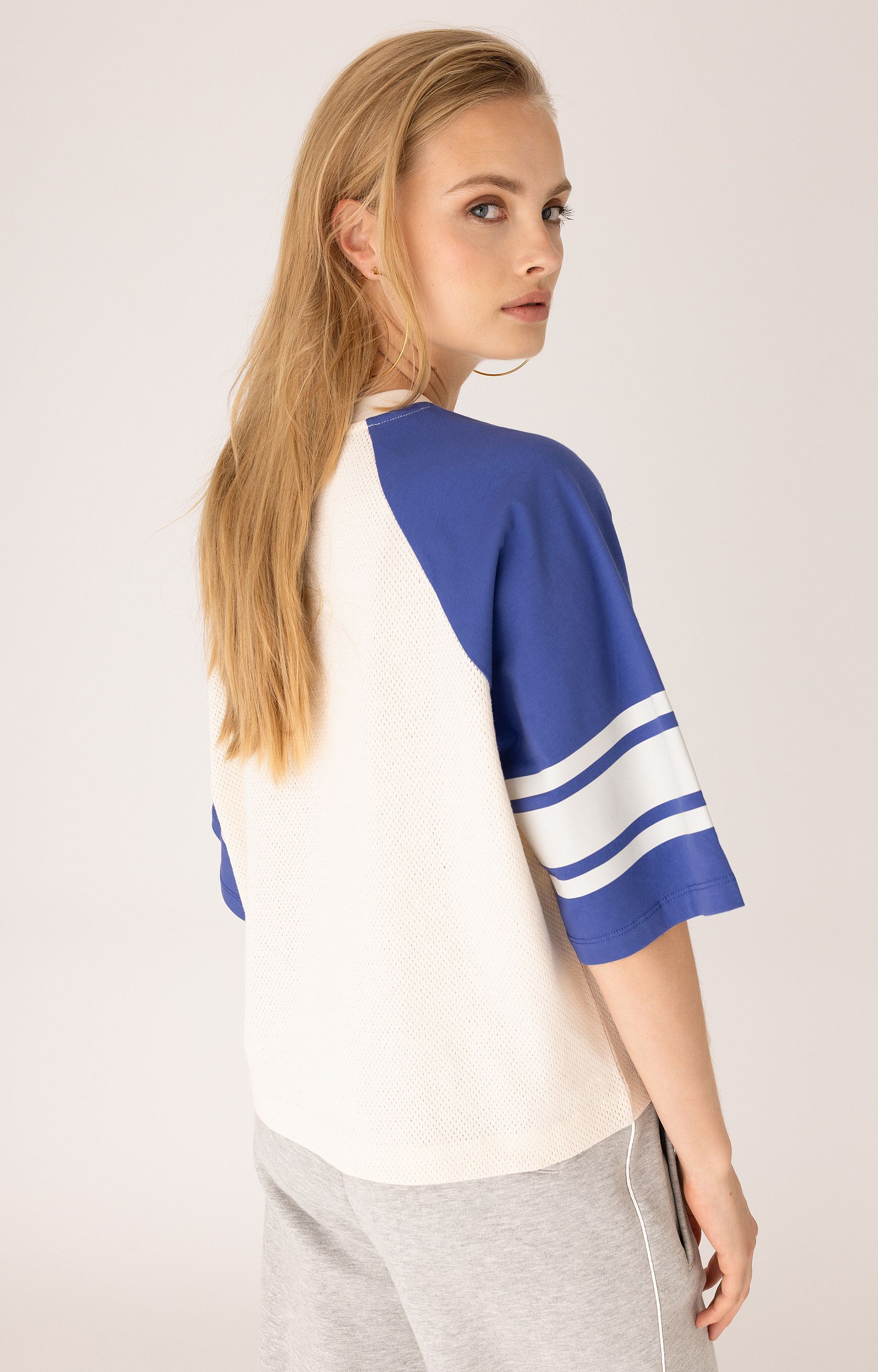 ANNA BLUE B74-04-Shirt BoxyMesh