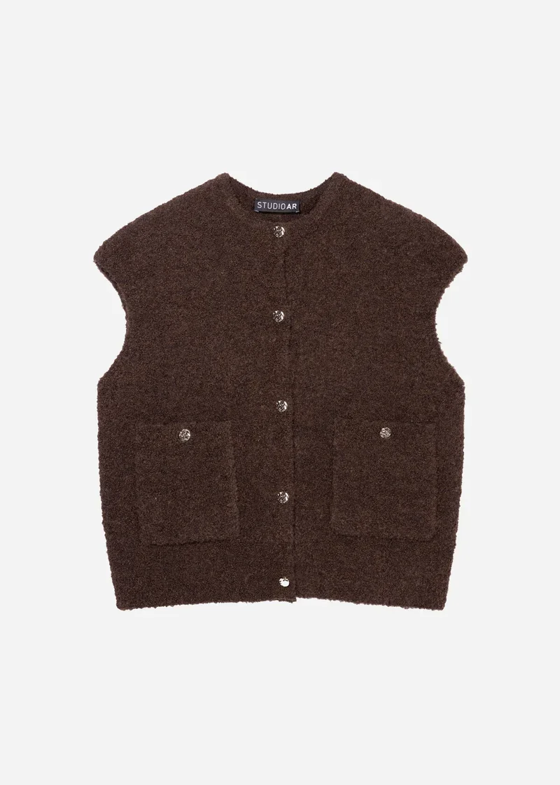 Studio AR 34TL266070.01 Idony BoucleKnit gilet - bruin