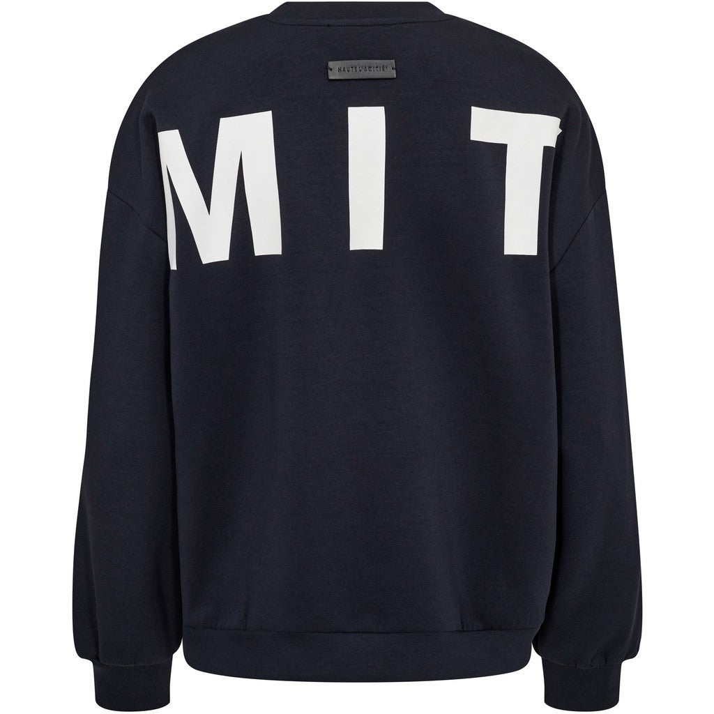 HAUTE L'AMITIE HL10413 MaxiSplit Logo Sweat-Navy