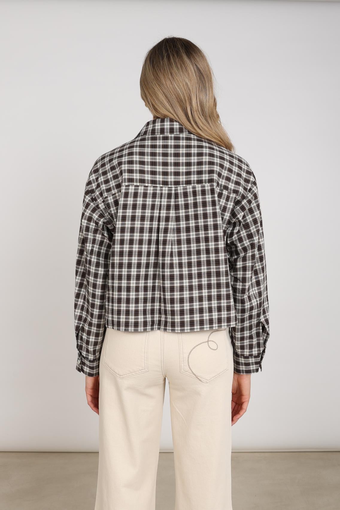 NUKUS NKF02261 Macy Blouse Check-offwhite/chocolate