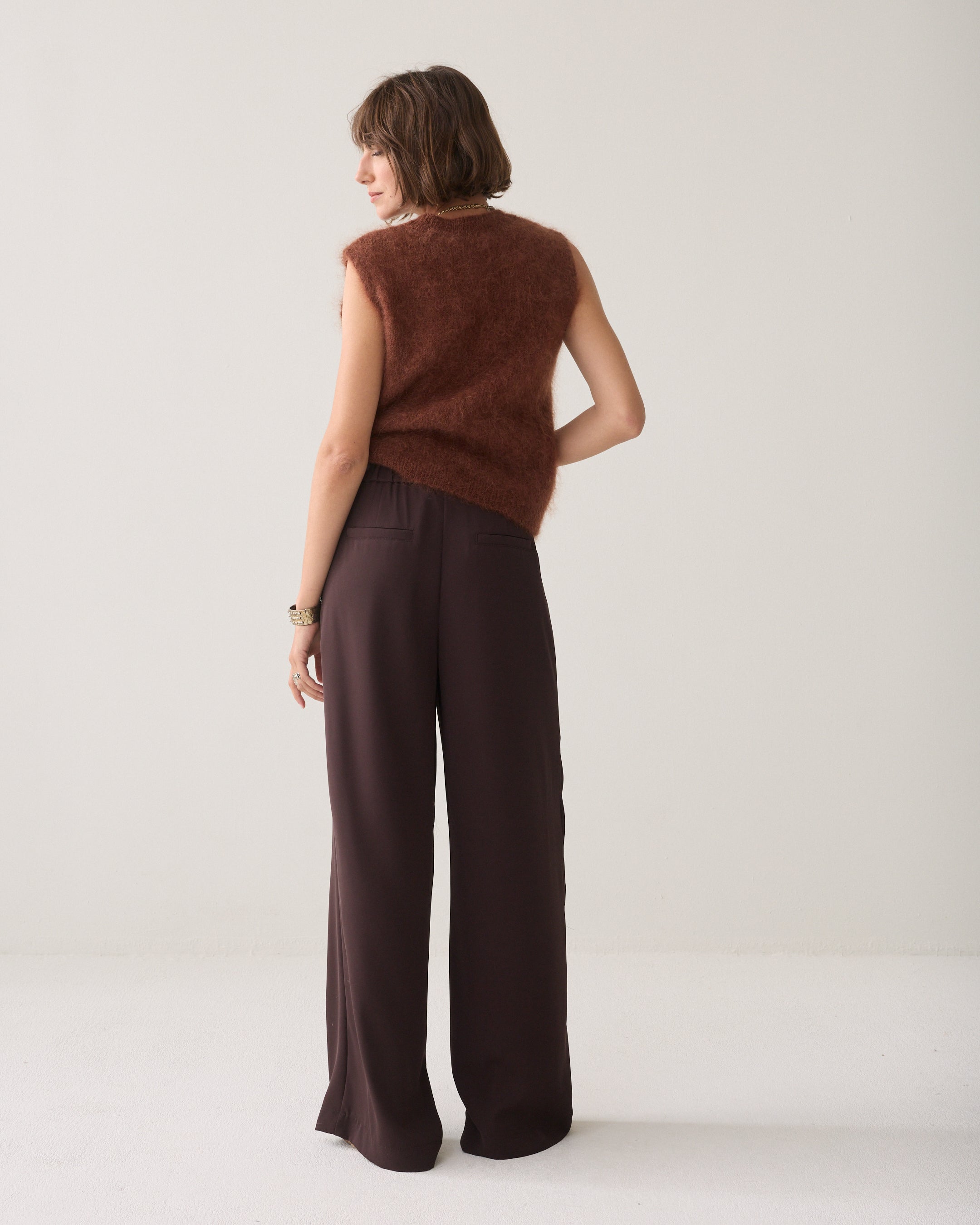 SUMMUM Wijde broek met overslag 4s2893-11851
