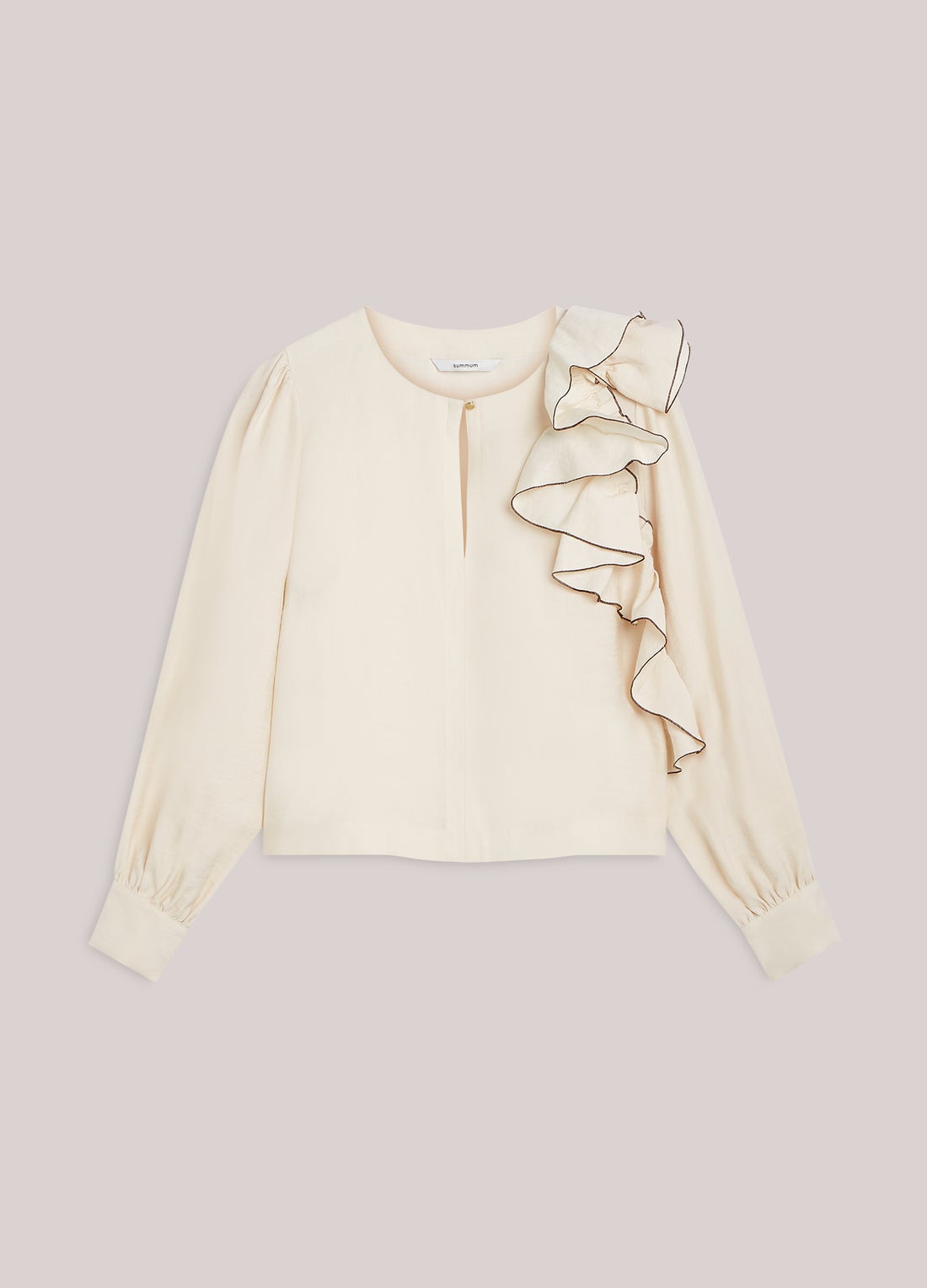 SUMMUM 2s3424-12372 Linnenblend top met ruche