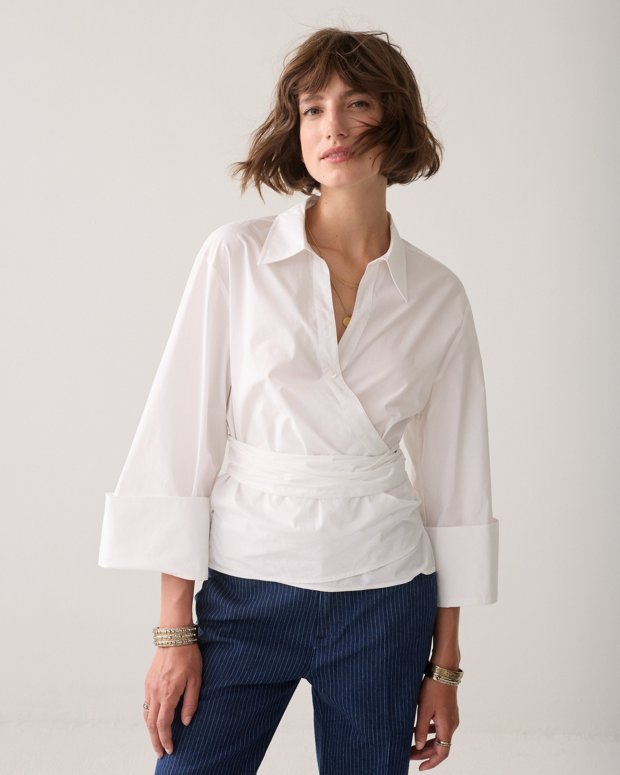 SUMMUM Wrapblouse crispy poplin 2s3517-12119-White