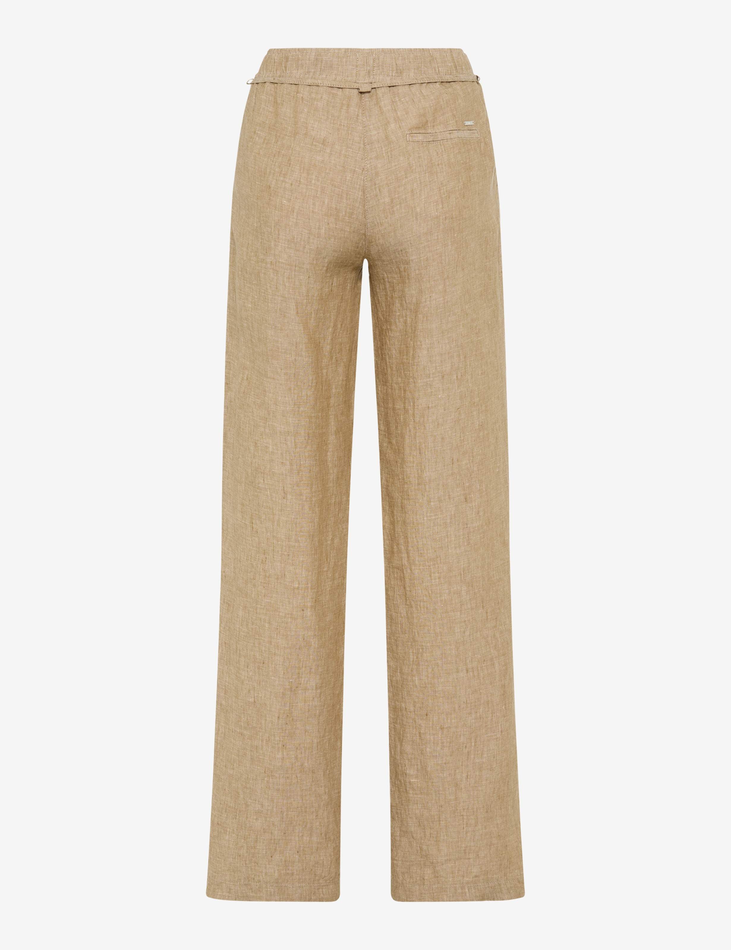 BRAX 092202_09885020 FARINA Linnen Broek-Almond