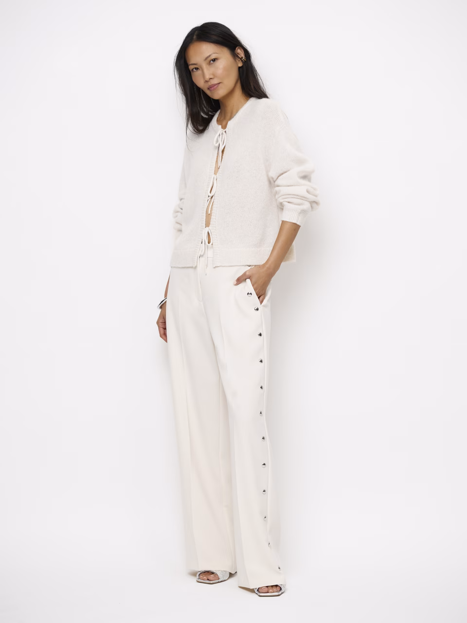 DANTE 06 262107 Vey Stud Smart Pants-Ivory