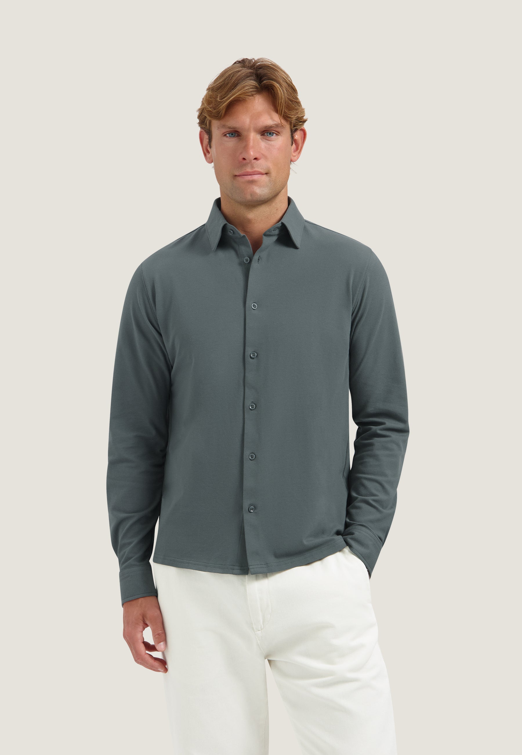 DESTREZZED 303995 BLAZE SHIRT-Grey Green