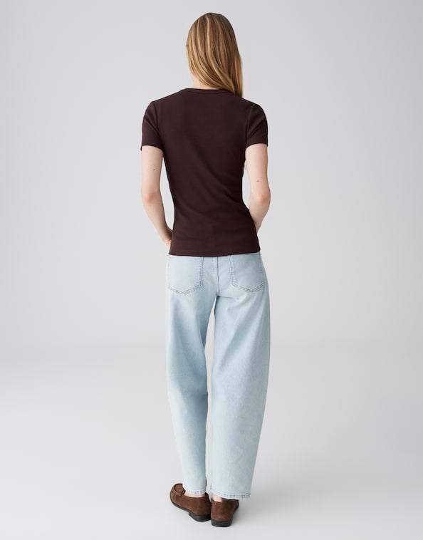 OPUS 10538110409106 Samuna scallop Basic shirt met schulprand
