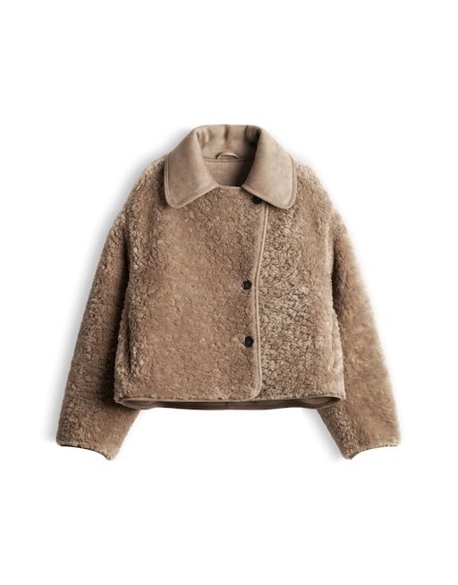 OPUS 10634513596475 Hafira Omkeerbare jas in shearling-look
