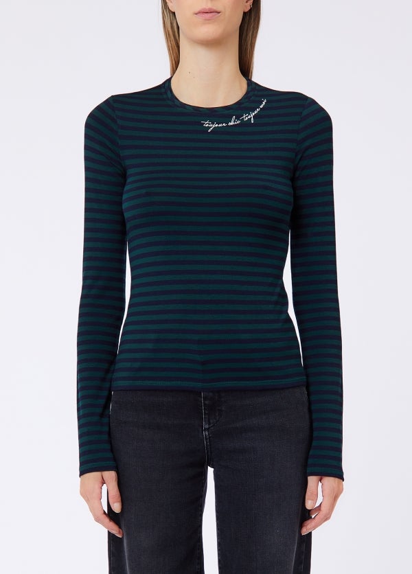LIU JO WF6440J3988 T-shirt ML Righe