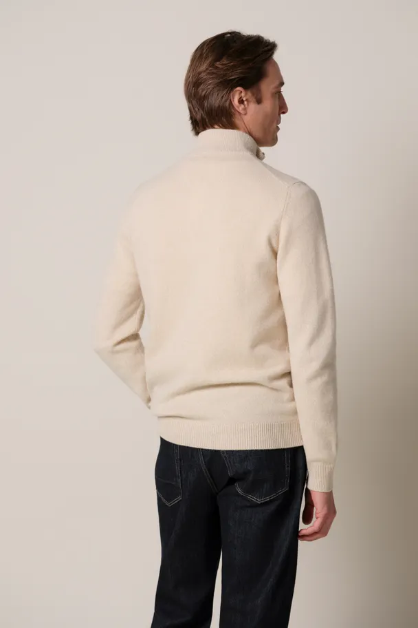 PROFUOMO PPXJ30047F Zand two-tone pullover half zip