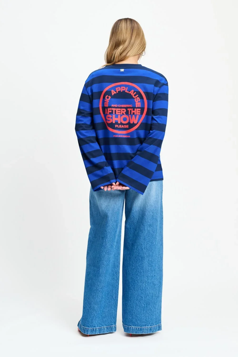 POM  SP9809  LONGSLEEVE  - Joy blue striped