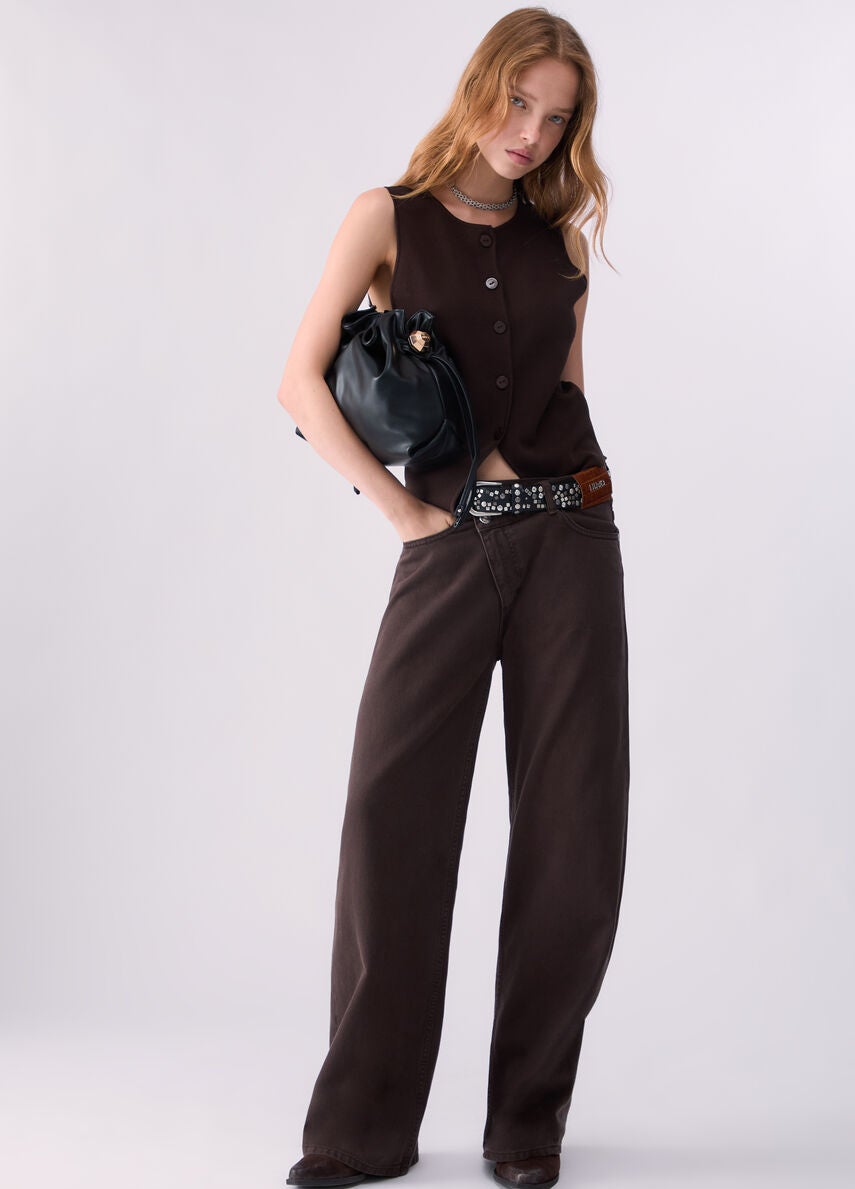 LIU JO UF6160T581A Pant Straight Awry- Mole