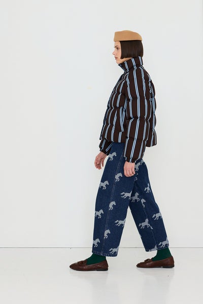 THE TINY BIG SISTER AW26-618 STRIPED SHORT JACKET
