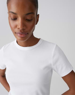 OPUS 10538110409106 Samuna scallop Basic shirt
