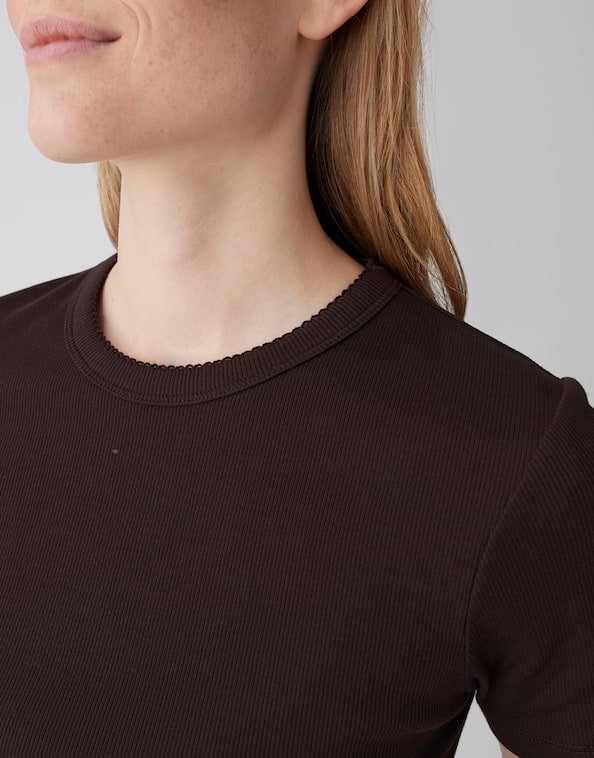 OPUS 10538110409106 Samuna scallop Basic shirt met schulprand