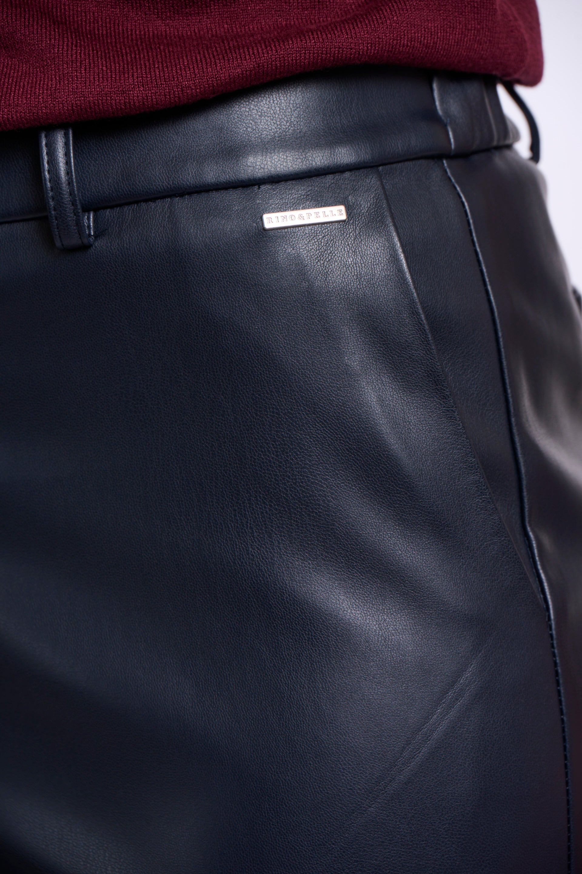 RINO & PELLE GeorginaRegular.7502611 faux leather pants-dark navy